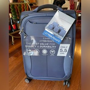 TravelPro WalkAbout 6 Softside carry on suitcase blue 5.5 lbs elite luggage